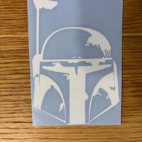 🔥 Adesivo Boba Fett Mandalorian Sticker Bianco ✅
