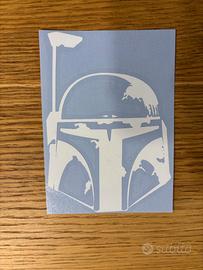 🔥 Adesivo Boba Fett Mandalorian Sticker Bianco ✅