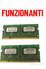 2 RAM DDR2 X notebook – 2×1 GB 667 MHz Funzionanti