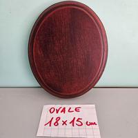 OVALE IN LEGNO §NOCE§ MDF BASE NEUTRO STATUE