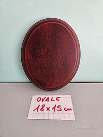 OVALE IN LEGNO §NOCE§ MDF BASE NEUTRO STATUE