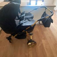 Passeggino gemellare trio Mikado Gold Star