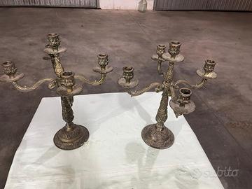 Coppia di candelabri bronzo