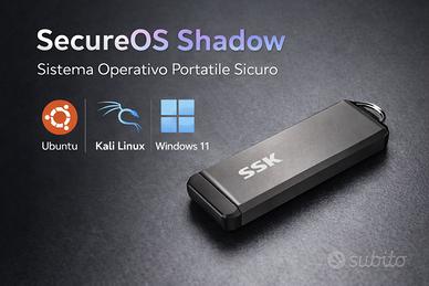 PC Sicuro in Tasca USB SSD con 3 Sistemi Operativi