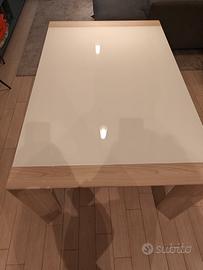 tavolo allungabile  piano in vetro