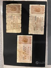 Set 3 banconote da VNA LIRA