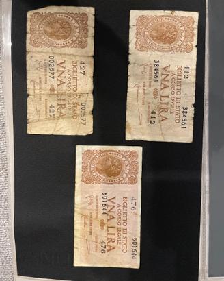 Set 3 banconote da VNA LIRA
