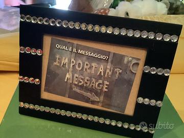 Cornice in vero Legno e Vetro con Strass, NUOVA