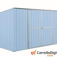 Casetta giardino in Acciaio 345x186cm azzurro