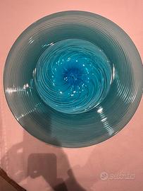 Centrotavola Venini Murano 50cm Paraiba - Firmato