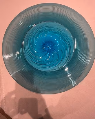 Centrotavola Venini Murano 50cm Paraiba - Firmato