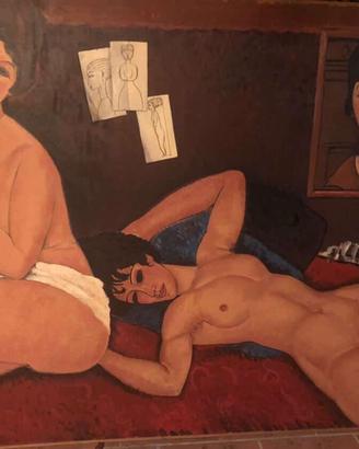 Dipinto  "Studio su Modigliani" di Nino La Barbera