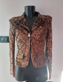 Giacca in paillettes marrone List