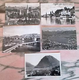 SVIZZERA LOTTO 5 CARTOLINE ANNI '50- VIAGGIATE