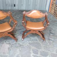 2 sedie tipo savanarola fine anni 60 VILPELLE/NOCE