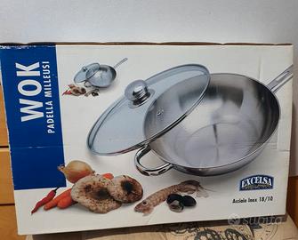 Padella milleusi Wok in acciaio 18/10