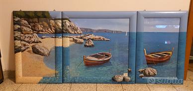 Trittico con cornici dipinte a mano