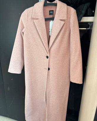 Cappotto lungo ZARA rosa cipria - nuovo