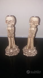 Portacandele teschio coppia