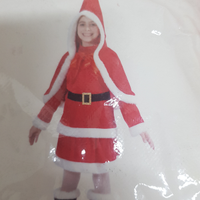 Vestito babbo Natale bambina in ciniglio rosso