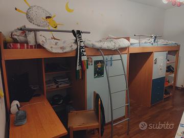 letto castello con armadio 
