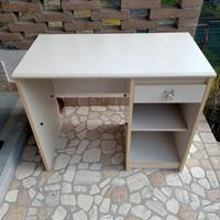 scrivania con 1 cassetto laccata beige 