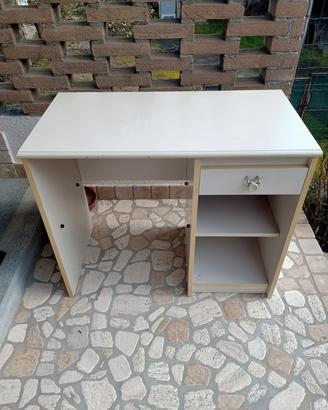 scrivania con 1 cassetto laccata beige 