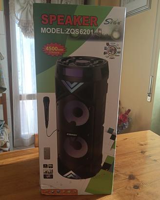 Cassa BlueTooth luminosa, microfono e telecomando 