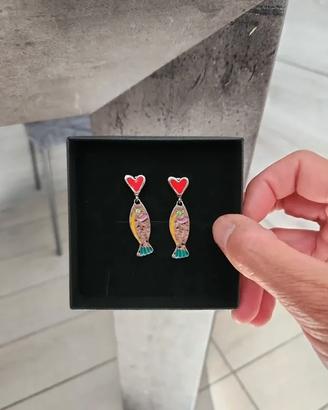 Orecchini pesciolini e cuore