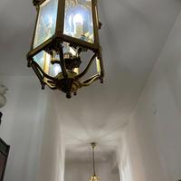 Coppia lampadari in ottone