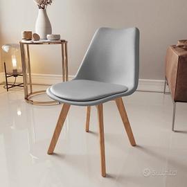 set 4 sedie moderne nordiche grigio