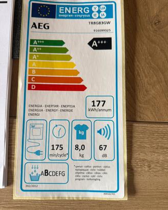 Asciugatrice AEG 8KG