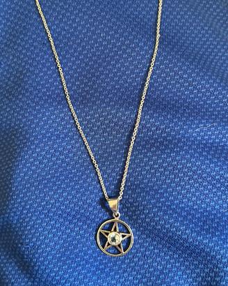 Collana pentacolo topazio blu
