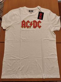 T-shirt Maglietta Ac/DC bianca 