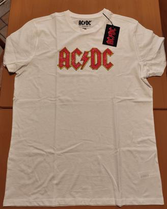 T-shirt Maglietta Ac/DC bianca 