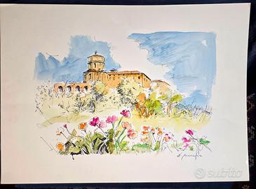 Litografia originale 50x70 " Edmondo Maneglia "