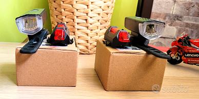 Doppio set 4 fari MTB BMX 2 anteriori + 2 posterio