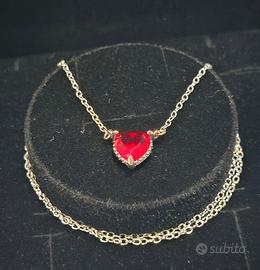 Collana Pandora con cinturino rosso in argento 925