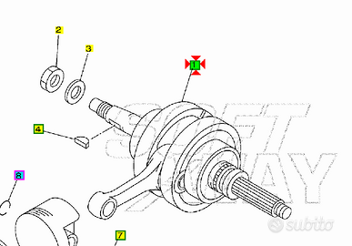 -albero motore Yamaha Majesty 250 5GM114001100