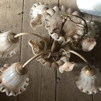 Lampadario con 5 luci in vetro