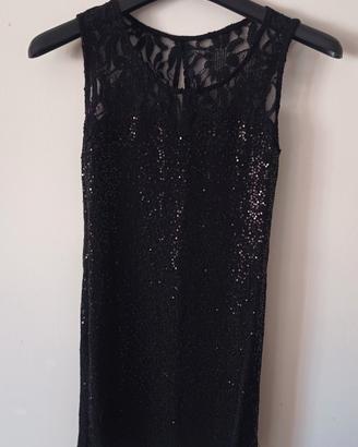 Abito corto paillettes e pizzo