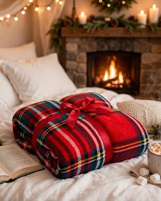 Plaid sherpa natalizio