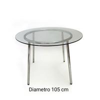 Tavolo rotondo vetro e acciaio