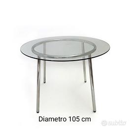 Tavolo rotondo vetro e acciaio