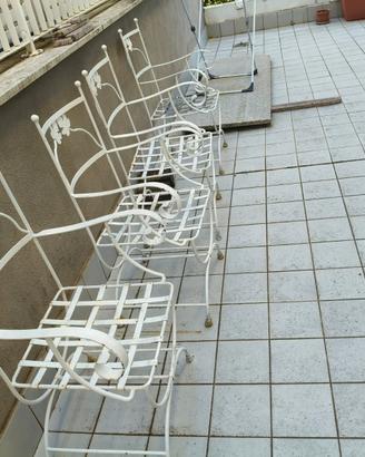 4 Sedie in ferro Battuto 