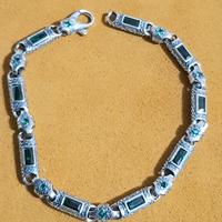 bracciale uomo argento 925 smeraldi 