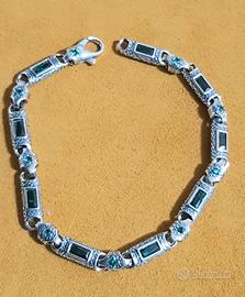 bracciale uomo argento 925 smeraldi 