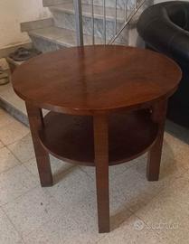 tavolo tondo anni 30'  decò in radica 75x75cm