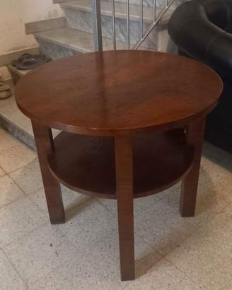 tavolo tondo anni 30'  decò in radica 75x75cm