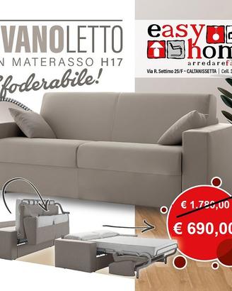 * DIVANO LETTO* FACILE APERTURA CON MATERASSO H 17